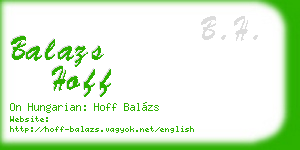balazs hoff business card